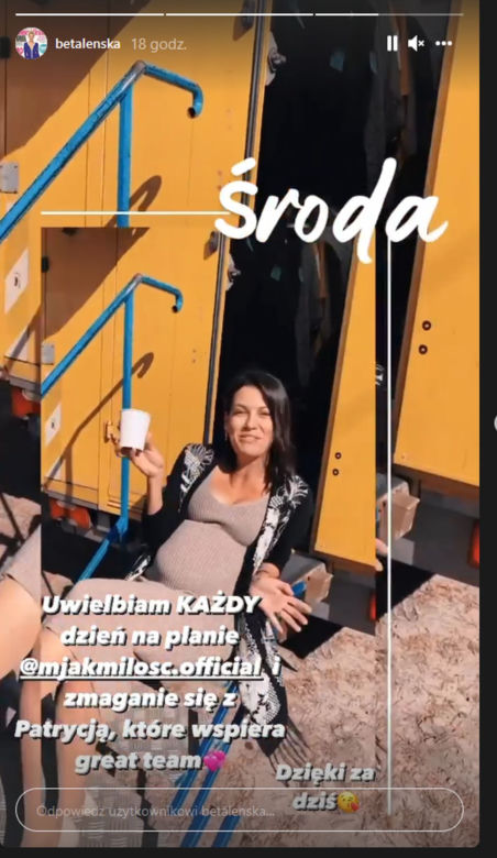 Alżbeta Lenska (Patrycja z M jak miłość) na planie