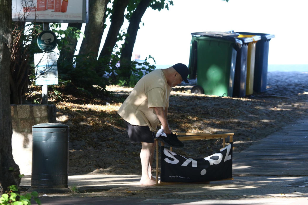 Marian Lichtman na plaży