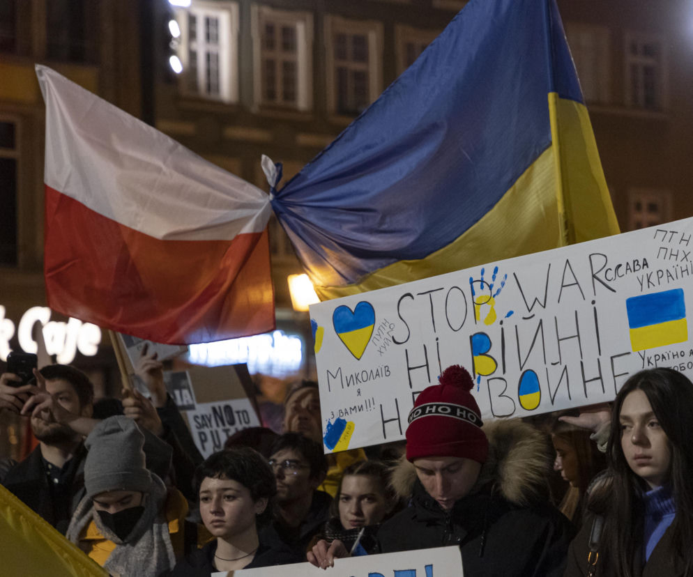 Wrocław. Kilka tysięcy osób protestowało przeciwko agresji na Ukrainę
