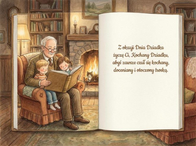 Kartka z życzeniami na Dzień Dziadka 2026