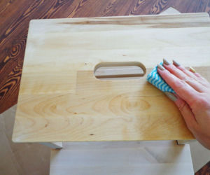 Taboret ze schodkiem IKEA w wersji decoupage