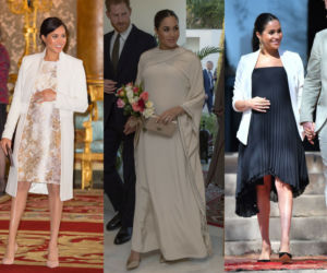 Ciążowe stylizacje Meghan Markle