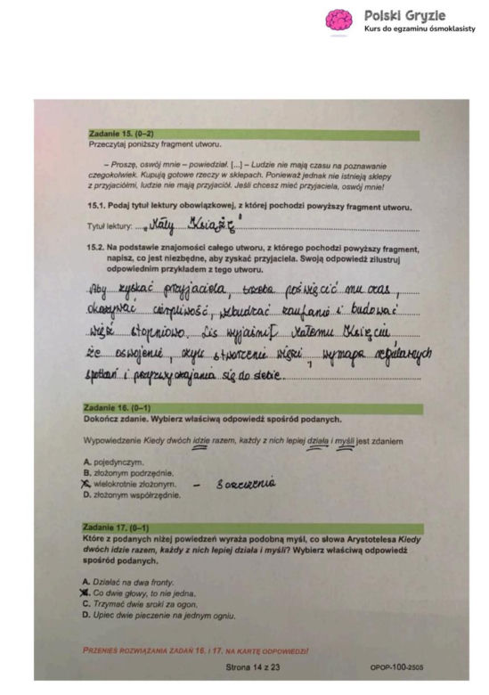 Egzamin ósmoklasisty: język polski 2025. ODPOWIEDZI i ARKUSZE CKE [13.05.2025]