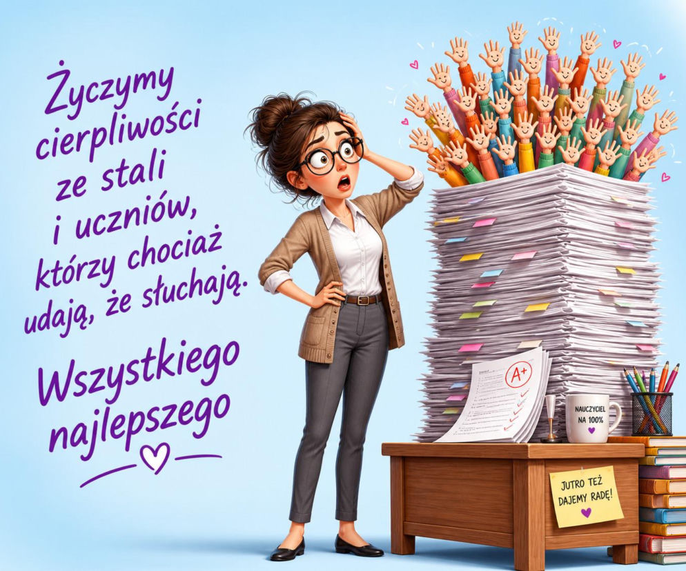 Zabawna kartka z okazji Dnia Nauczyciela