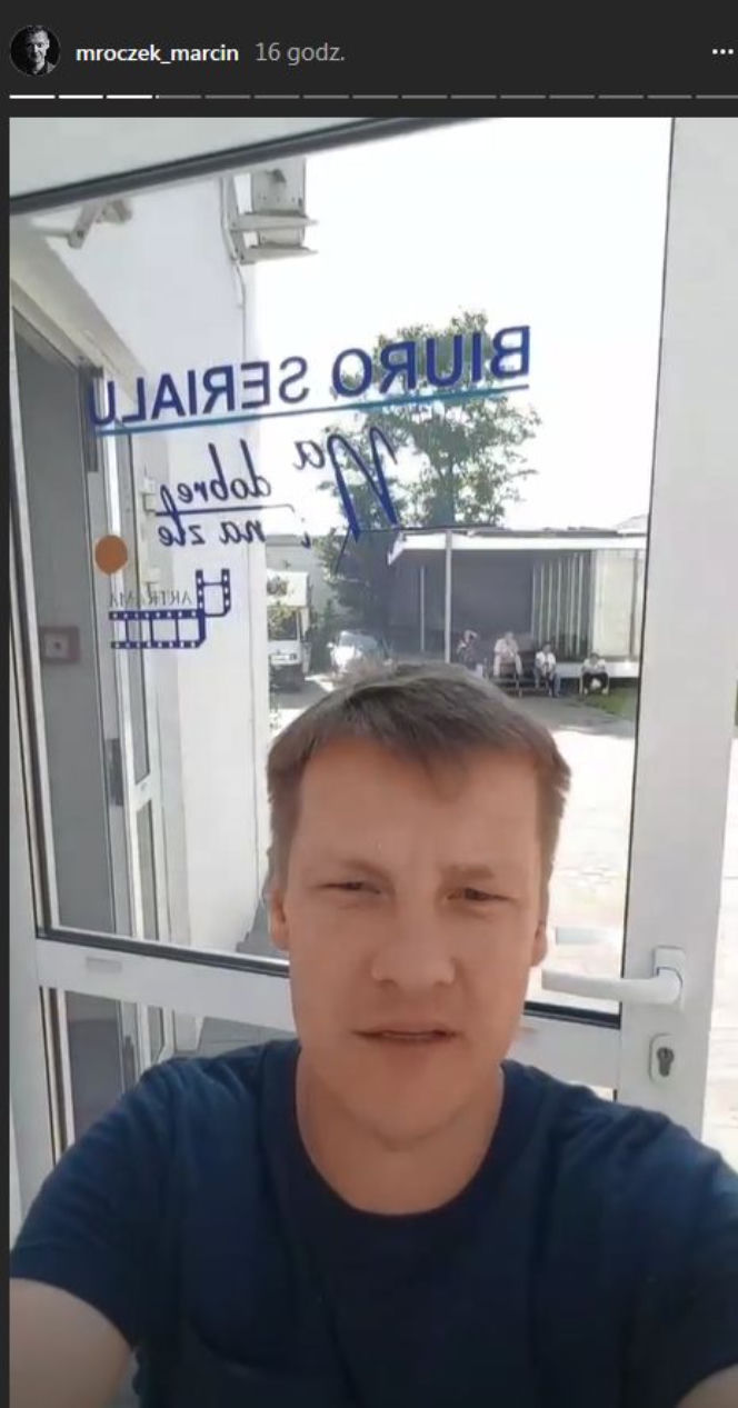 Marcin Mroczek na planie Na dobre i na złe