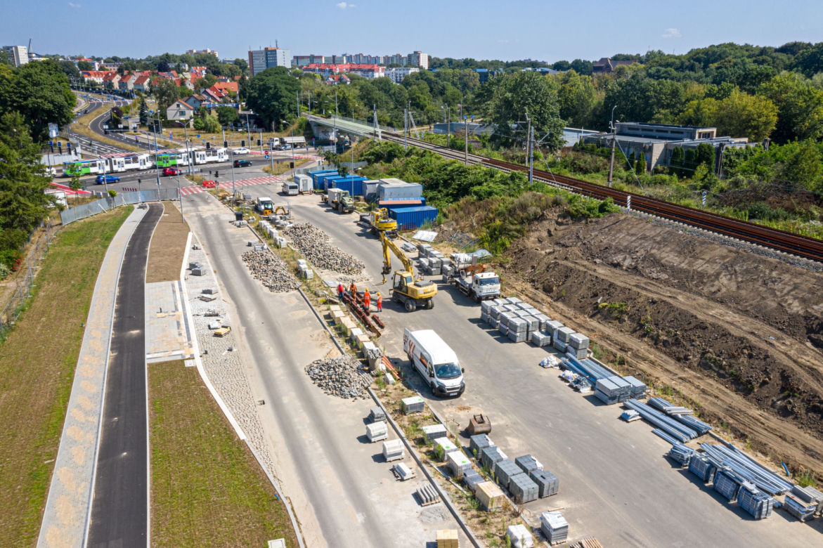 Budowa węzła Łękno - siearpień 2020