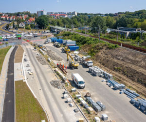 Budowa węzła Łękno - siearpień 2020