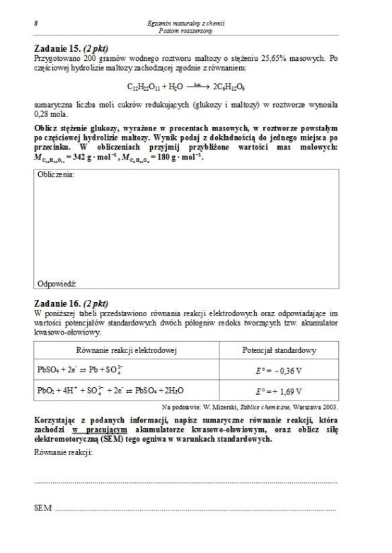 chemia 2013 poziom rozszerzony