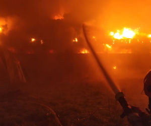Krzywiec. Pożar kompleksu kurników. Padło 20 tys. sztuk perliczek
