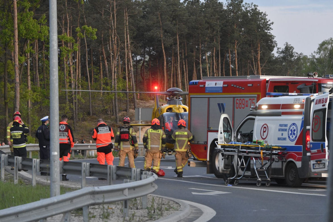 Zielonka. Wypadek motocyklisty