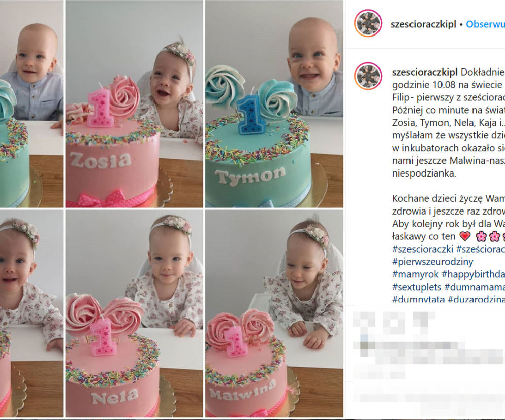 Sześcioraczki z Tylmanowej właśnie skończyły roczek! Ich mama pokazała wyjątkowe zdjęcie