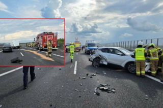 Karambol na autostradzie A4. Dwie kraksy całkowicie zablokowały trasę