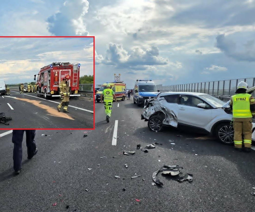 Koszmarny karambol na A4. Kilka samochodów zderzyło się w dwóch kraksach