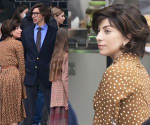 Lady Gaga i Adam Driver na planie House of Gucci