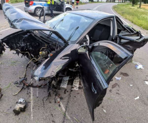 Wypadek seata na DK 65 pomiędzy Mońkami a Knyszynem