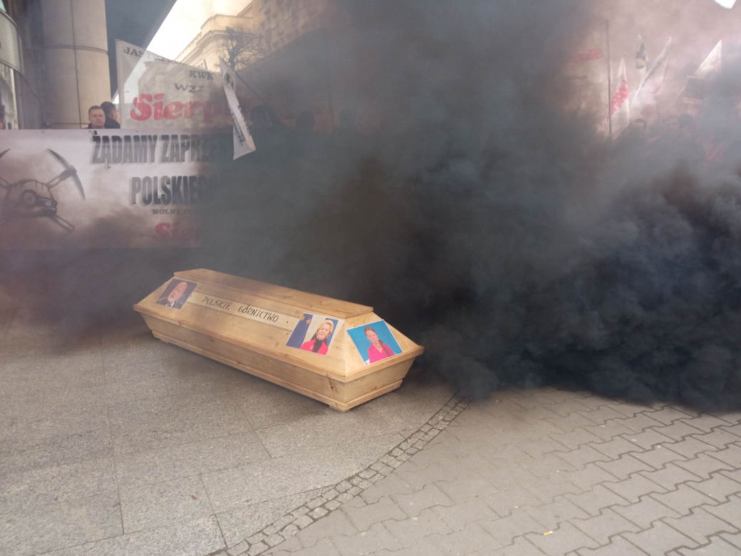 Protest górników w Warszawie