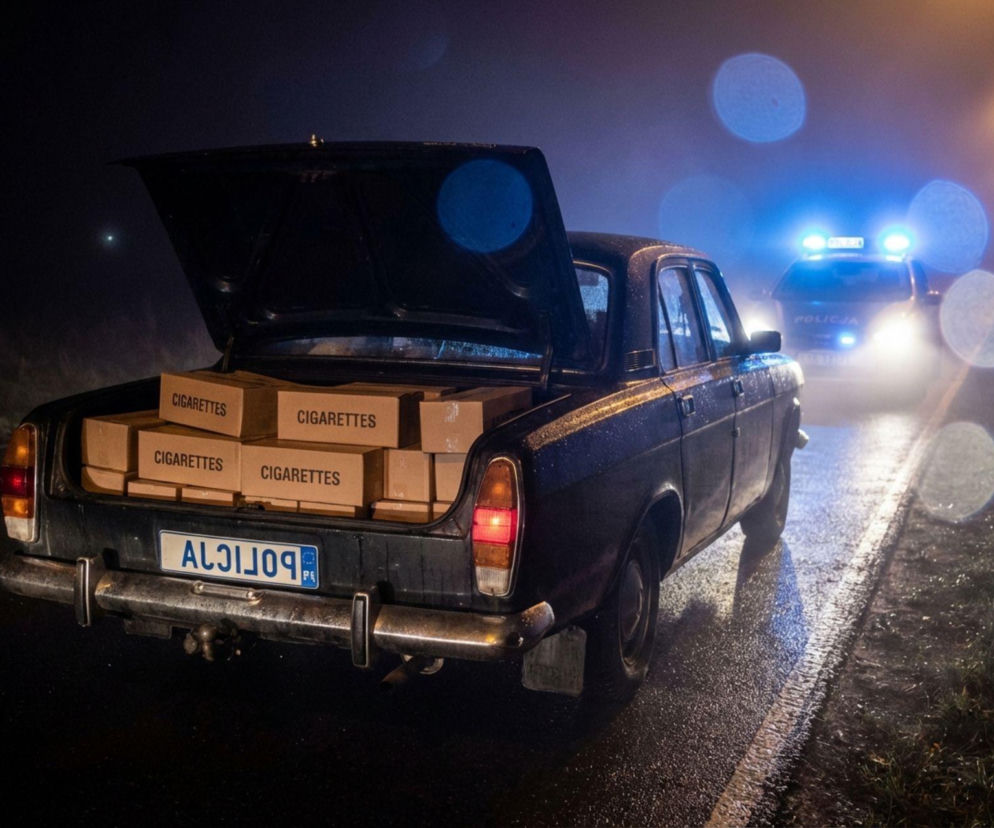 Zatrzymanie w Dąbrowach. Kierowca volkswagena przewoził milion papierosów