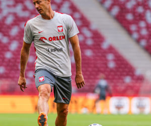 Robert Lewandowski i trening reprezentacji Polski