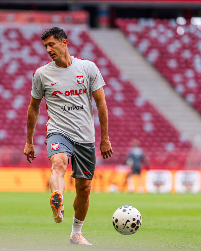 Robert Lewandowski i trening reprezentacji Polski