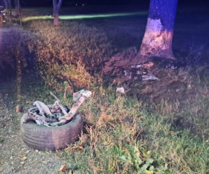 Pijany kierowca i pożar BMW na DK-63 w Suchożebrach