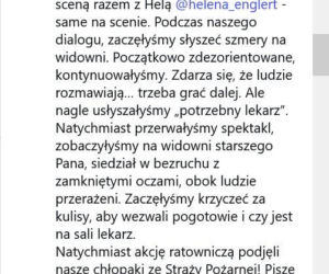 Niepokojące sceny w teatrze! Kurdej-Szatan i strażacy w heroicznym boju o życie