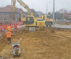 Budowa węzła Łękno - luty 2019