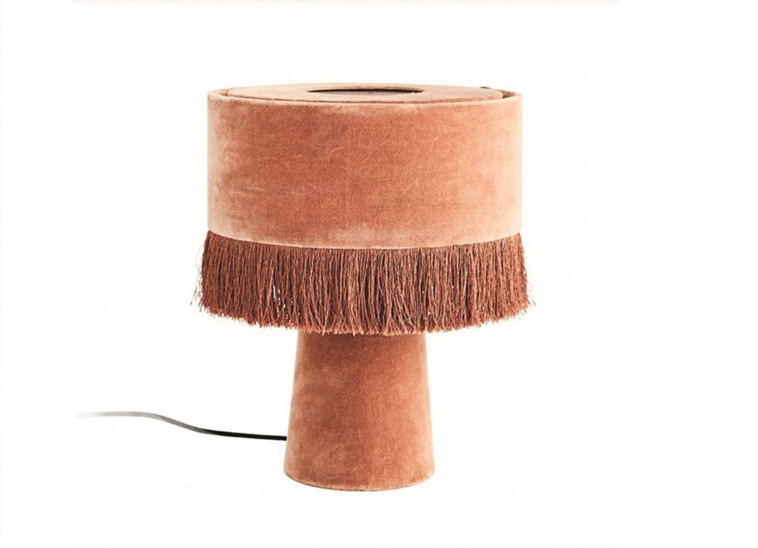 Aksamit, welur, welwet, plusz: lampa z aksamitu