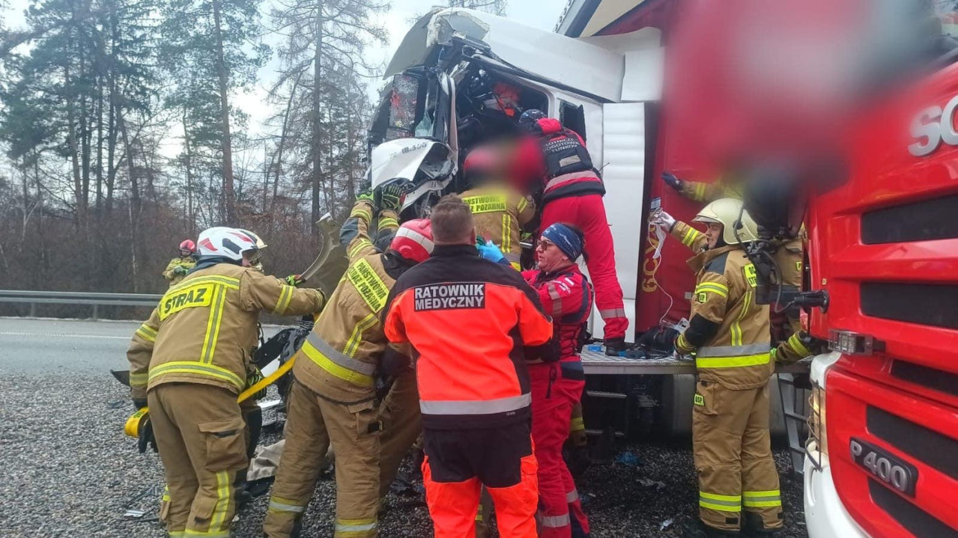 Wypadek na autostradzie A4 na wysokości Wysokiej
