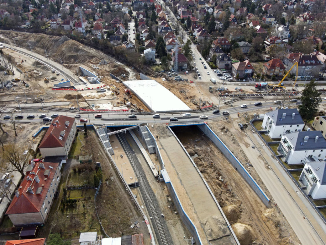 Budowa węzła Łękno - marzec 2021