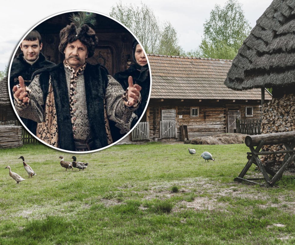 Skansen w Kolbuszowej, gdzie kręcono serial 1670. Na miniaturze aktor Bartłomiej Topa. Więcej przeczytasz na SE.