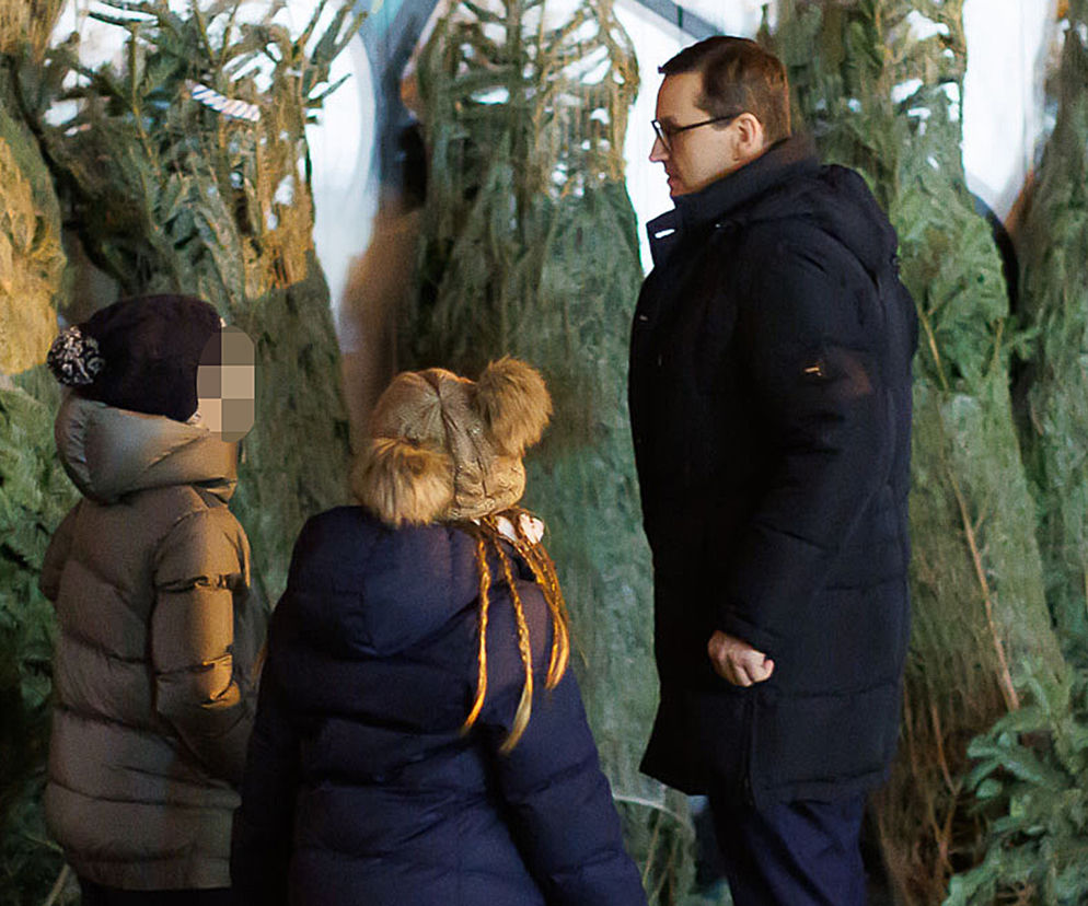 Premier Mateusz Morawiecki kupuje choinkę na święta.