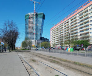 Budowa Hanza Tower - kwiecień 2020