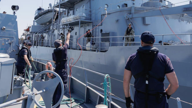 ORP "Mewa" w Londynie. Debiut niszczyciela min typu Kormoran II w stałym zespole NATO