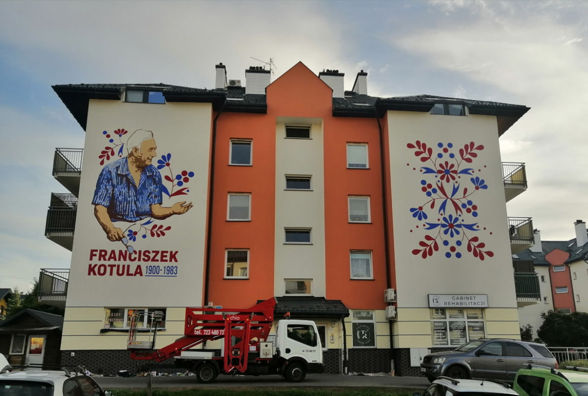 Mural z Franciszkiem Kotulą