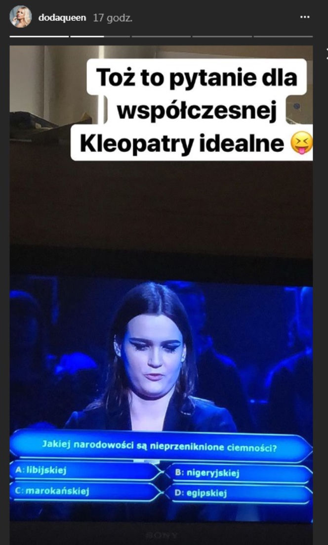 Doda ogląda Milionerów