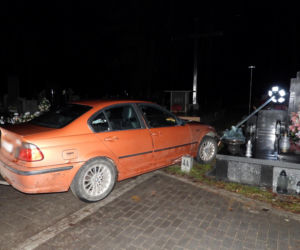Uciekał przed policją i wjechał na cmentarz