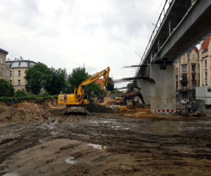Koniec kolejowego nasypu w centrum Krakowa