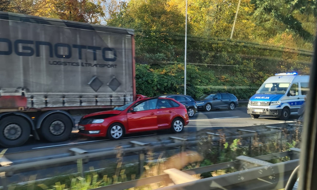Wypadek na autostradzie A4 w Katowicach