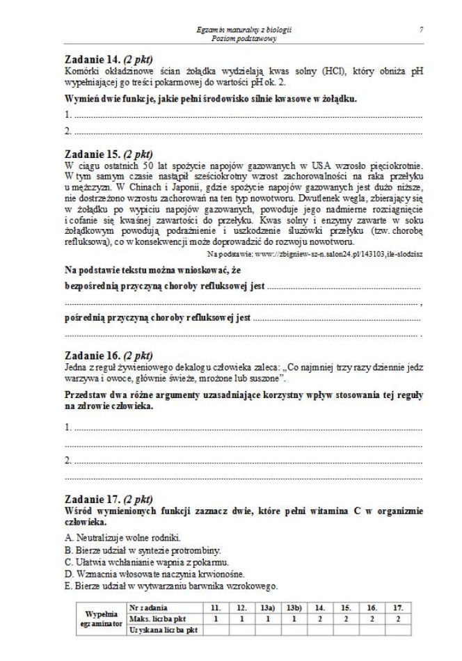 Matura 2013 biologia p. podstawowy