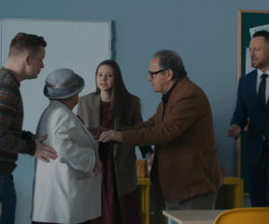 Barwy szczęścia odc. 3389. Lucyna (Grażyna Zielińska), Hubert (Marek Molak), Jerzy (Bronisław Wrocławski), Gabrysia Niedzielska (Marta Juras), Maciej Wilk (Adam Szczyszczaj)