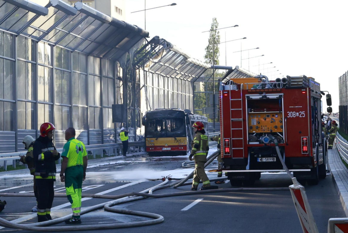 Pożar autobusu miejskiego Al. Stanów Zjednoczonych