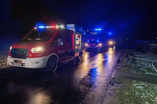 Pożar garażu w Dobrcz