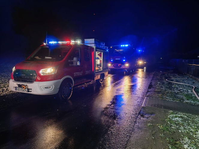 Pożar garażu w Dobrcz