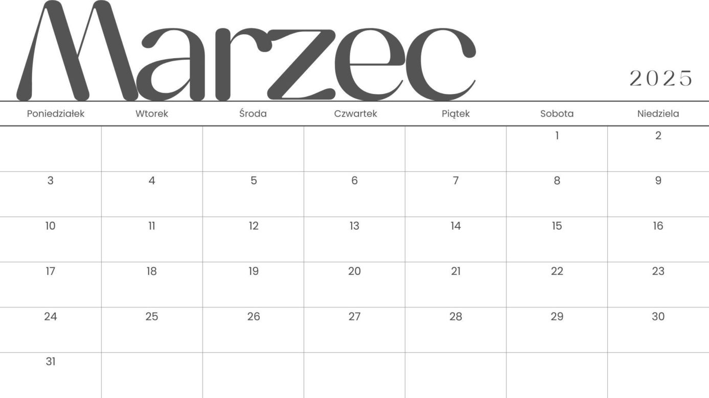 Dni wolne w marcu 2025