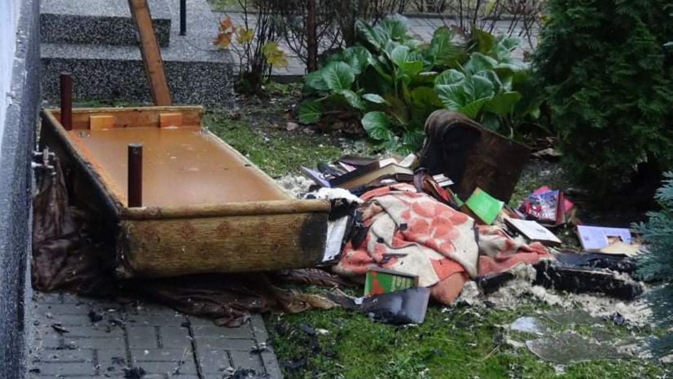  Pożar na ul. Wyspiańskiego na Żoliborzu