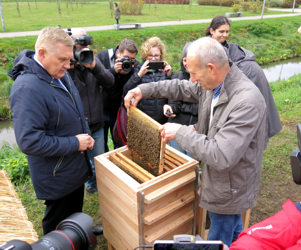 Prezydent Białegostoku Tadeusz Truskolaski (61 l.) i pszczelarz Mikołaj Mak (61 l.)
