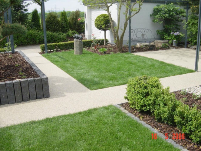 Ścieżki żwirowe i placyk utrwalone żywicą długo zachowają ładny wygląd