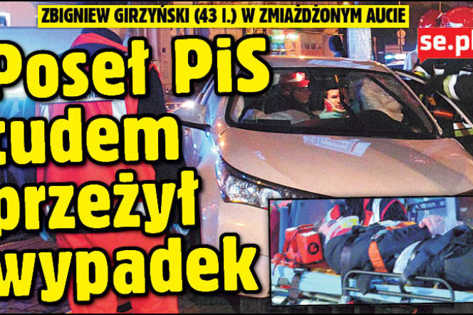 Poseł PiS cudem przeżył wypadek