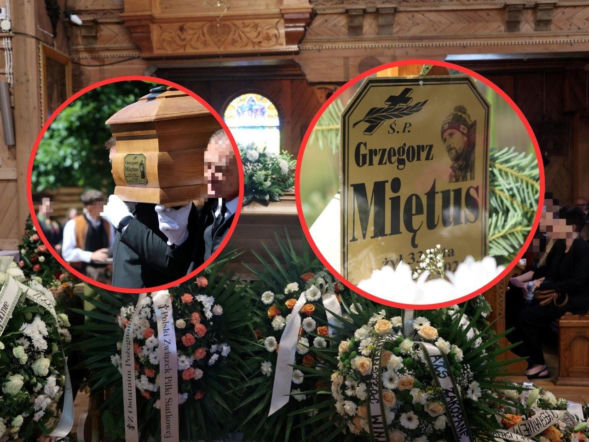 Pogrzeb Grzegorza Mietusa. Przejęci żałobnicy słuchali obietnicy żony skoczka. Zdjęcia z uroczystości