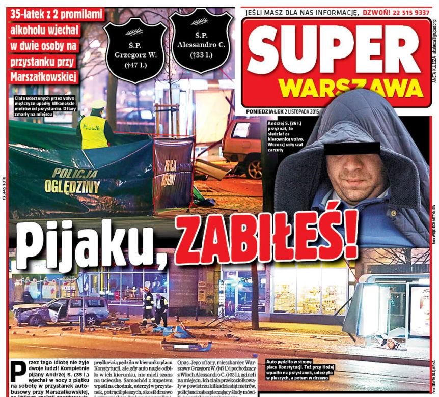 Był tak pijany, że pomylił ludzi z przystankiem